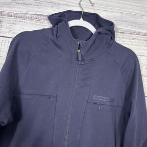 Alphalete Sweatshirt Hoodie Identity Mens M Blue Full Zip Active Gym Workout